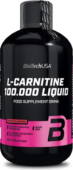 BioTech USA L-Carnitine Liquid 100 000 mg (500 ml) - Cherry Flavoured